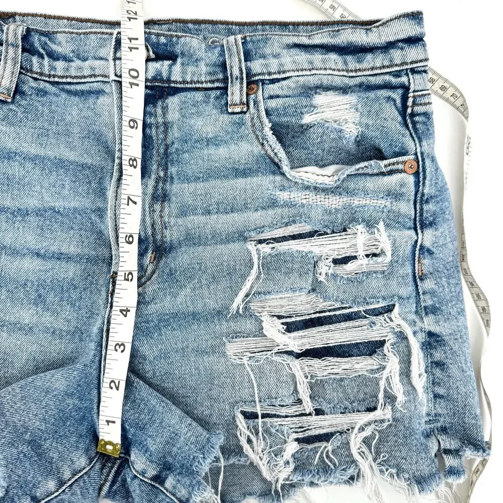 American Eagle Outfitters Distressed Light Blue Denim Cutoff Shorts